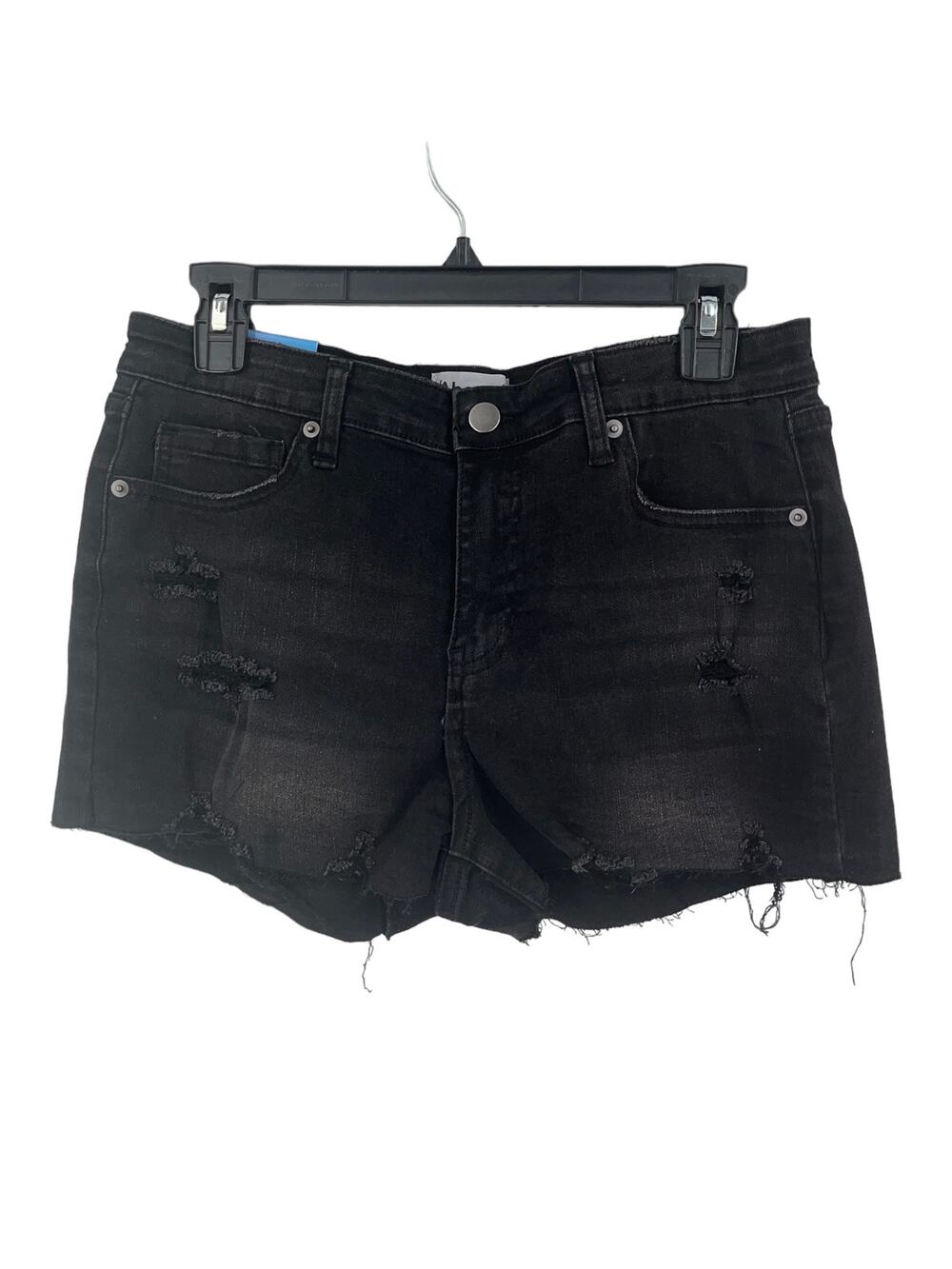 Abound shorts denim mid rise cutoff distressed black size 31